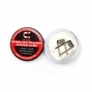 Coilology Ni80 Interlock Framed Staple Alien Prebuilt Coil 0.1ohm (2pcs)
