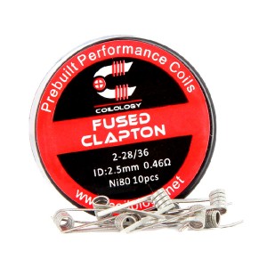 Coilology Ni80 Fused Clapton Prebuilt Coil 28GA 0.46ohm (10pcs)