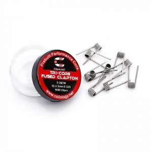 Coilology Ni80 Tri-Core Fused Clapton Prebuilt Coil 28GA 0.32ohm (10pcs)