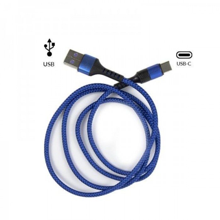 USB Braided Cable Type-C 5A Blue