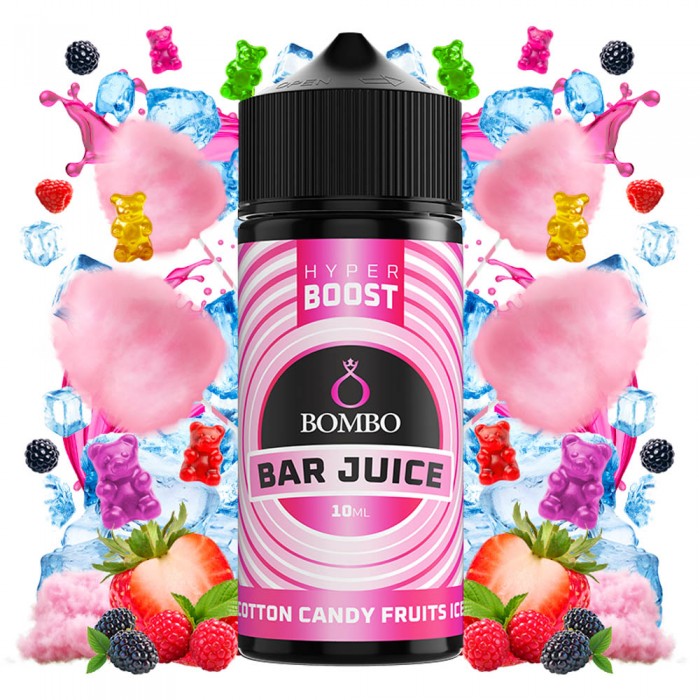 Bombo Bar Juice Hyper Boost Cotton Candy Fruits Ice 10ml/120ml
