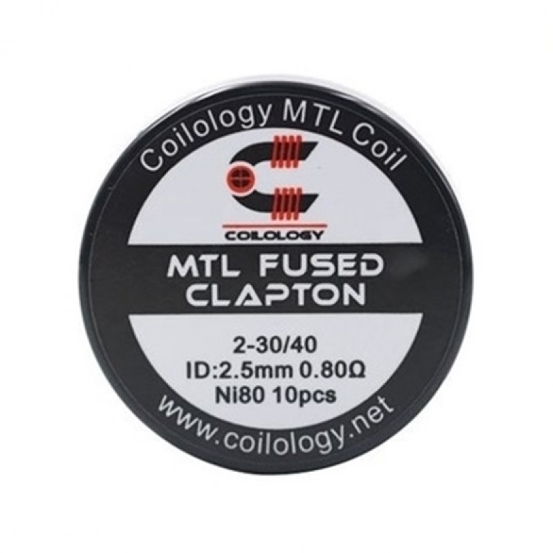 Coilology Ni80 MTL Fused Clapton Prebuilt Coils 0.80Ohm 10pcs