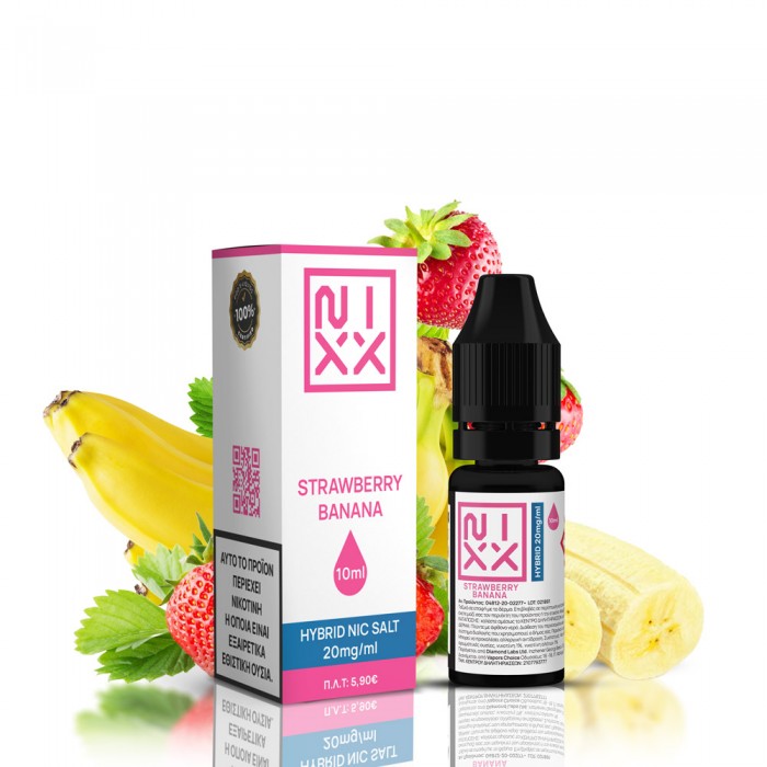 NIXX Strawberry Banana Salt E-Liquid 10ml 20mg