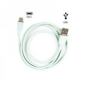 USB Silicone Cable Type-A To Type-C 66W Green