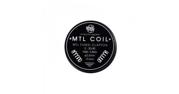 Yacht Vape MTL Fused Clapton Prebuild Coil Ni80 2.5mm 0.8Ohm 10pcs