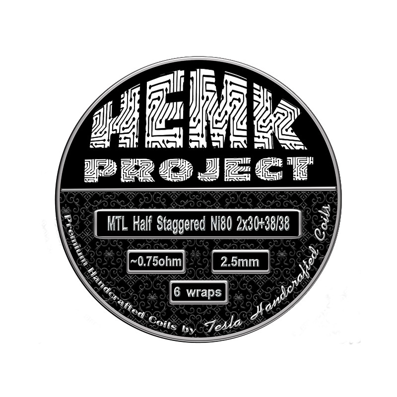 Hemk Project Ni80 MTL Half Staggered Prebuilt Coil 0.75Ohm