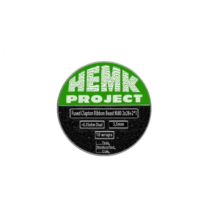 Hemk Project Ni80 Fused Clapton Ribbon Beast 0.35Ohm (Dual)