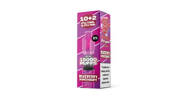 Liquideo Wpuff Fusion Blueberry Pomegranate Ανταλλακτικό Pod 10+2ml 20mg – 15000 Puffs