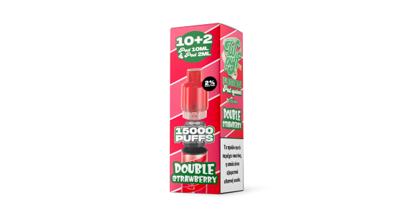 Liquideo Wpuff Fusion Double Strawberry Ανταλλακτικό Pod 10+2ml 20mg – 15000 Puffs