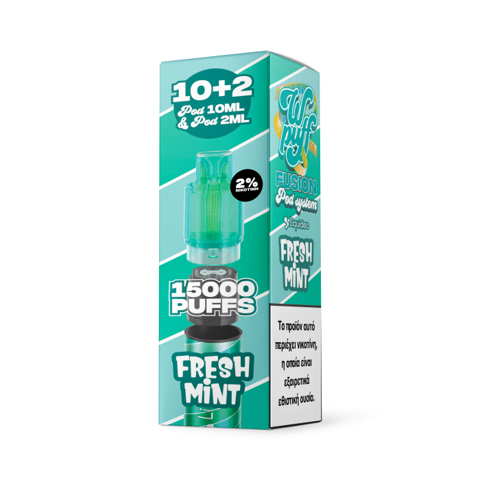 Liquideo Wpuff Fusion Fresh Mint Ανταλλακτικό Pod 10+2ml 20mg – 15000 Puffs