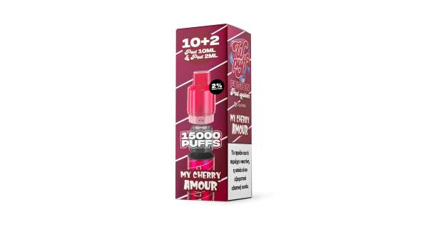 Liquideo Wpuff Fusion My Cherry Amour Ανταλλακτικό Pod 10+2ml 20mg – 15000 Puffs