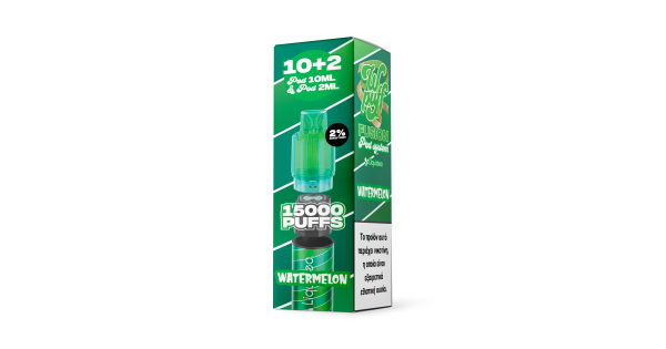 Liquideo Wpuff Fusion Watermelon Ανταλλακτικό Pod 10+2ml 20mg – 15000 Puffs